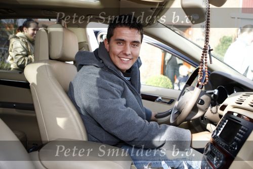 Volendam 1 april 2008
Jan Smit in zijn mercedes auto
Peter Smulders bv