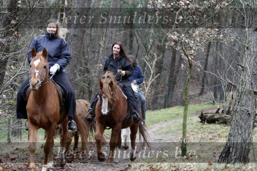 Bosch en Duin 4 december 2008
Belinda Meuldijk en Thiery Duval  op het paard rijden in de bossen bij hun huis in Bosch en duin.
Peter Smulders bv