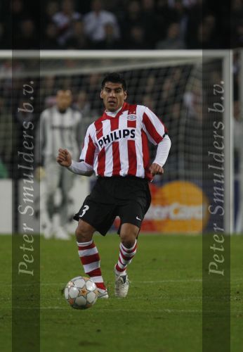 Eindhoven, 12 December 2007
Champions League wedstrijd PSV-Internationale Milan, eindstand 0-1 Seizoen 2007/2008
Carlos Salcido