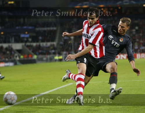 Eindhoven, 19 September 2007 Seizoen 2007/2008 
Eerste wedstrijd Champions League PSV-CSKA Moskou, eindstand 2-1
Danko Lazovic in duel met Aleksi Berezutski