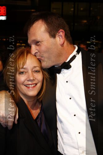 Amsterdam  13 oktober 2008
premiere  Bride flight in tuschinski. dave Schram met zijn vrouw Maria
Peter Smulders bv