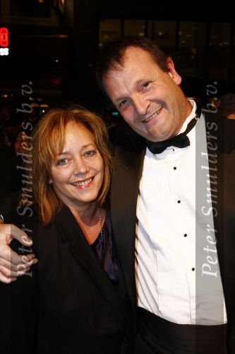 Amsterdam  13 oktober 2008
premiere  Bride flight in tuschinski. dave Schram met zijn vrouw Maria
Peter Smulders bv