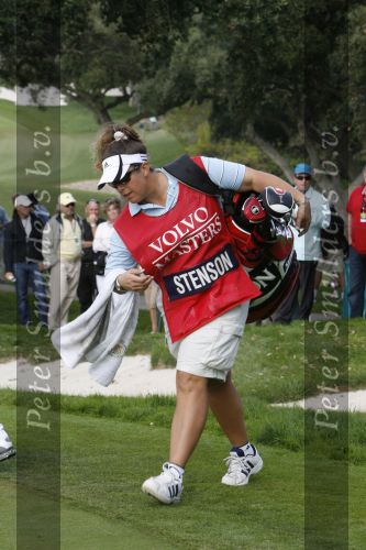 4 November 2007 Valderrama Golfclub ( Spanje )
Finaledag Volvo Masters Seizoen 2007
Caddy Fanny Sunesson van Henrik Stenson
Foto Peter Smulders BV Eindhoven