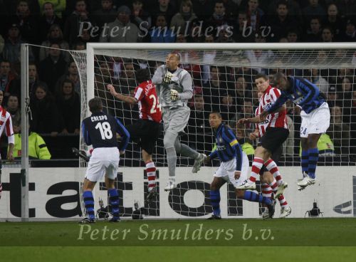 Eindhoven, 12 December 2007
Champions League wedstrijd PSV-Internationale Milan, eindstand 0-1 Seizoen 2007/2008
Gomes