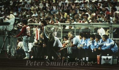 Stuttgart, 25 Mei 1988 PSV-Benfica, eindstand 0-0 Finale EC I ( voorloper van de Champions League ) en winnaar door strafschoppen na verlenging.
Guus Hiddink
Foto Peter Smulders BV