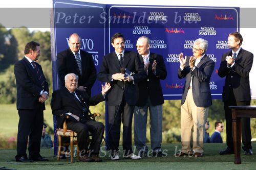 4 November 2007 Valderrama Golfclub ( Spanje )
Finaledag Volvo Masters Seizoen 2007
Eigenaar van Golfbaan Valderrama Patino Sr. met zijn zoon en opvolger Felipe Ortiz Patino