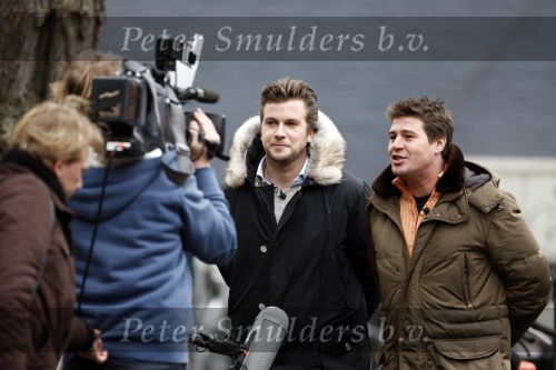 Amsterdam 17 januari 2008
Martijn Krabbe en Winston Gerschtanowitz  tijdens opnames op de cornelis schuytsstraat.