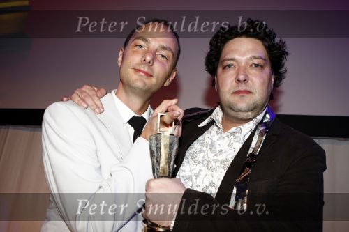 Hilversum 28 januari 2008
Uitreiking van de gouden beelden in het gebouw van beeld en geluid. Mike en Thomas (l) Mike Bodde en Thomas v Luyn