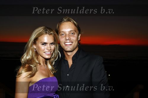 Noordwijk 29 augustus 2008
Nicolette v Dam en vriend Bas Smit bij miljonair summer fair war ze gekozen werd tot most invited person.