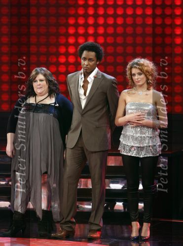 Hilversum 21 november 2008
Opnames popstars dat wordt gepresenteerd door Gerard Joling en een zwangere Nance Coolen.Deon Sidney Floor Rebecca Norman Steffi en Naomi
Peter Smulders bv