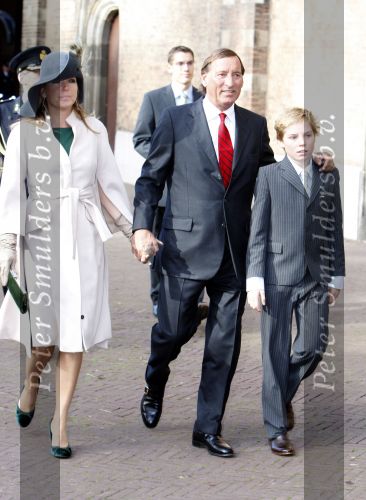 Den Haag 20 oktober 2007
Doop prinses Ariane . Theo Dietz met zijn vrouw Mariska en hun zoontje