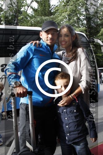 Lausanne, 17 en 18 Augustus 2012
Yolanthe Sneijder-Cabau samen met de dames van het Nederlands elftal, Wesley Sneijder en Jessey Sneijder
Foto Peter Smulders BV