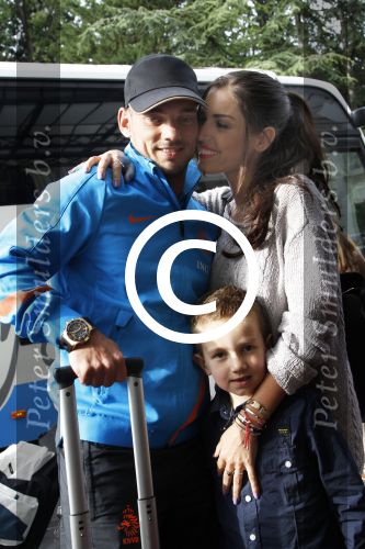 Lausanne, 17 en 18 Augustus 2012
Yolanthe Sneijder-Cabau samen met de dames van het Nederlands elftal, Wesley Sneijder en Jessey Sneijder
Foto Peter Smulders BV