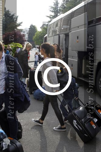 Lausanne, 17 en 18 Augustus 2012
Yolanthe Sneijder-Cabau samen met de dames van het Nederlands elftal, Wesley Sneijder en Jessey Sneijder
Foto Peter Smulders BV