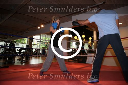Amsterdam, 21 Mei 2013
Sita Vermeulen samen met Oswin Beingsick in de sportschool.
Foto Peter Smulders BV