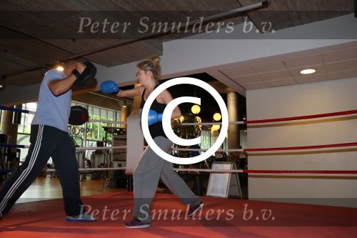 Amsterdam, 21 Mei 2013
Sita Vermeulen samen met Oswin Beingsick in de sportschool.
Foto Peter Smulders BV
