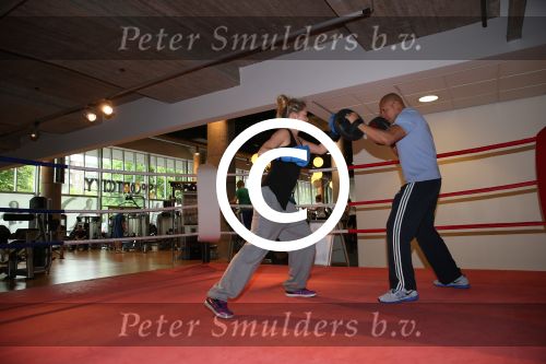Amsterdam, 21 Mei 2013
Sita Vermeulen samen met Oswin Beingsick in de sportschool.
Foto Peter Smulders BV