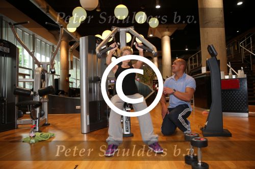Amsterdam, 21 Mei 2013
Sita Vermeulen samen met Oswin Beingsick in de sportschool.
Foto Peter Smulders BV