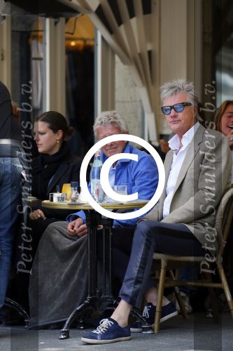 Amsterdam 26 mei 2015  
Jan des Bouvrie op terras in Amsterdam zuid