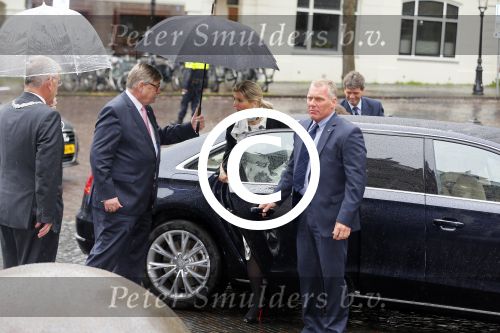 Utrecht 18 mei 2015
Koningin Maxima arriveert in haar audi A8 bij de prins Claus Leerstoel in Utrecht.