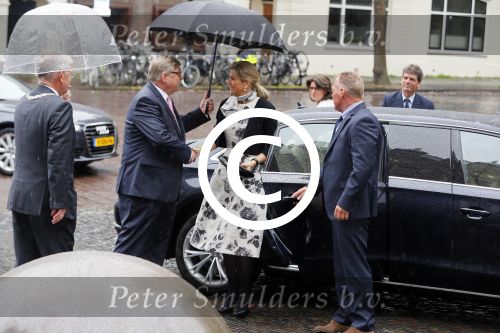 Utrecht 18 mei 2015
Koningin Maxima arriveert in haar audi A8 bij de prins Claus Leerstoel in Utrecht.