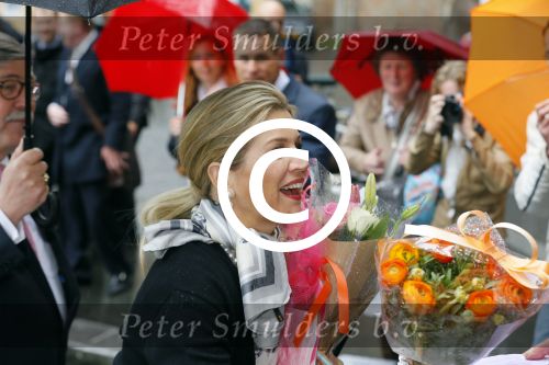 Utrecht 18 mei 2015
Koningin Maxima arriveert in haar audi A8 bij de prins Claus Leerstoel in Utrecht.