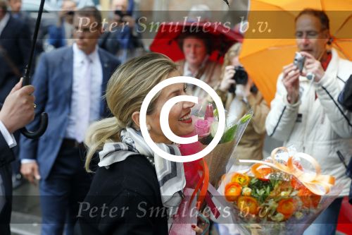 Utrecht 18 mei 2015
Koningin Maxima arriveert in haar audi A8 bij de prins Claus Leerstoel in Utrecht.