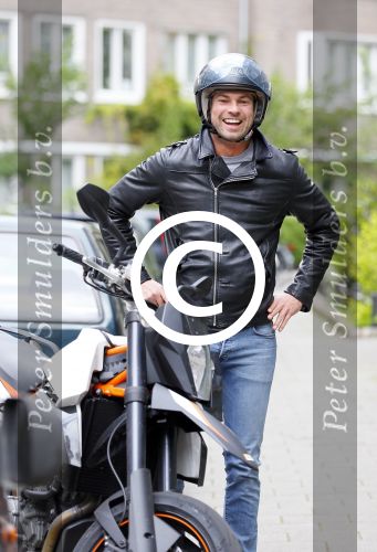 Amsterdam 27 mei 2015  
Rick Brandsteder op zijn motor in amsterdam