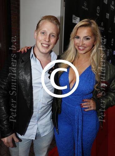 Amsterdam 25 mei 2016
FHM mooiste vrouw van Nederland presentatie ( FHM500). Billy Dans met vriendin Sensi Lowe