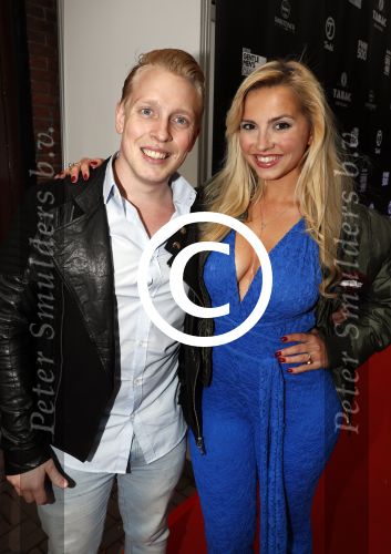 Amsterdam 25 mei 2016
FHM mooiste vrouw van Nederland presentatie ( FHM500). Billy Dans met vriendin Sensi Lowe