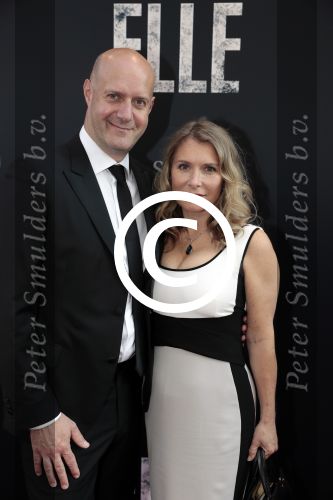 Amsterdam 31 mei 2016
Premiere nieuwste film van Paul Verhoeven Elle in Tuschinski.
Elle v Rijn met haar man