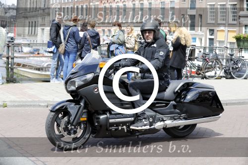Amsterdam 24 mei 2016 
Ruud de Wild op zijn nieuwe Honda Goldwing motor.