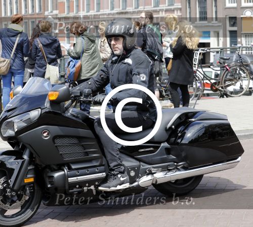 Amsterdam 24 mei 2016 
Ruud de Wild op zijn nieuwe Honda Goldwing motor.