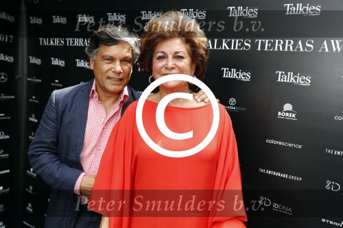 Amsterdam 8 juni 2017 
Talkies terras awards in het W hotel. Christine Kroonenberg met partner