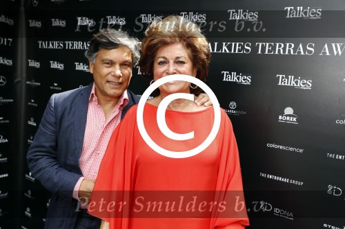 Amsterdam 8 juni 2017 
Talkies terras awards in het W hotel. Christine Kroonenberg met partner