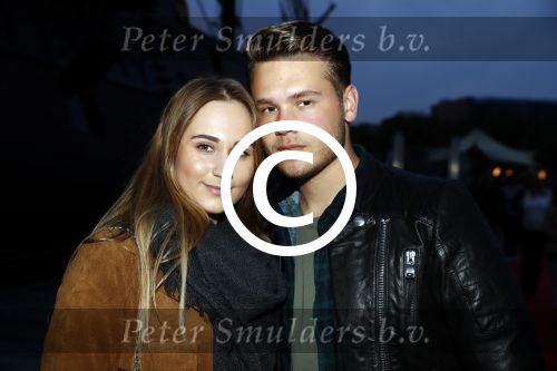 Amsterdam 22 mei 2017 
Premiere pirates off the carabien in het scheepvaartmuseum. Dave Dekker met vriendin