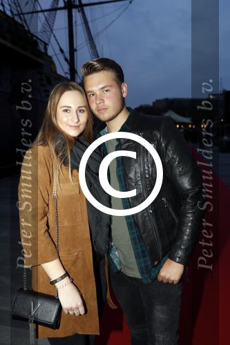 Amsterdam 22 mei 2017 
Premiere pirates off the carabien in het scheepvaartmuseum. Dave Dekker met vriendin