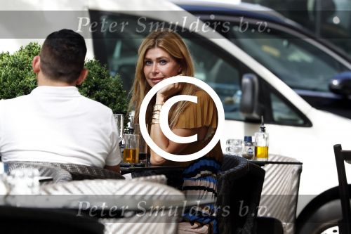 Amsterdam 15 juni 2017   
Estelle Cruijff op terras in amsterdam zuid