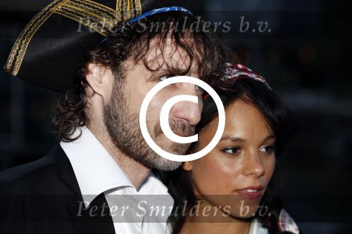 Amsterdam 22 mei 2017 
Premiere pirates off the carabien in het scheepvaartmuseum. Javier Guzman met vriendin Cloe Leenheer