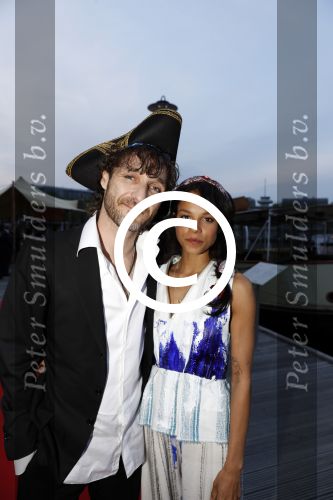 Amsterdam 22 mei 2017 
Premiere pirates off the carabien in het scheepvaartmuseum. Javier Guzman met vriendin Cloe Leenheer