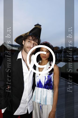Amsterdam 22 mei 2017 
Premiere pirates off the carabien in het scheepvaartmuseum. Javier Guzman met vriendin Cloe Leenheer