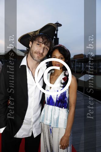 Amsterdam 22 mei 2017 
Premiere pirates off the carabien in het scheepvaartmuseum. Javier Guzman met vriendin Cloe Leenheer