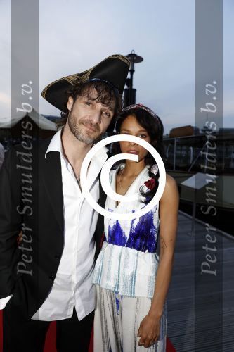 Amsterdam 22 mei 2017 
Premiere pirates off the carabien in het scheepvaartmuseum. Javier Guzman met vriendin Cloe Leenheer