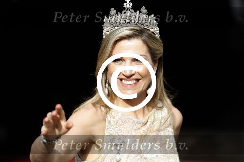 Amsterdam 23 mei 2017 
Koningin Maxima en Koning Willem Alexander komen aan bij het paleis op de dam voor diner met ambassadeurs.