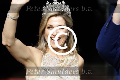 Amsterdam 23 mei 2017 
Koningin Maxima en Koning Willem Alexander komen aan bij het paleis op de dam voor diner met ambassadeurs.