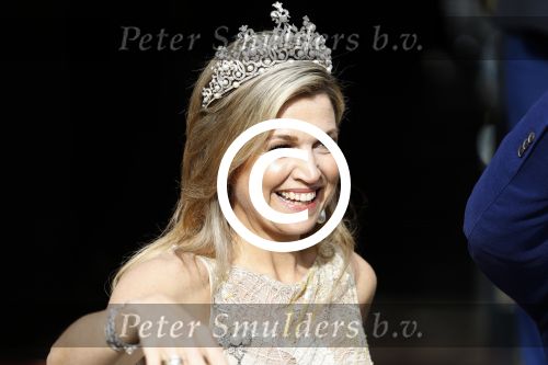 Amsterdam 23 mei 2017 
Koningin Maxima en Koning Willem Alexander komen aan bij het paleis op de dam voor diner met ambassadeurs.