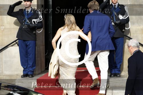 Amsterdam 23 mei 2017 
Koningin Maxima en Koning Willem Alexander komen aan bij het paleis op de dam voor diner met ambassadeurs.