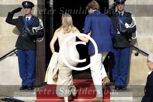 Amsterdam 23 mei 2017 
Koningin Maxima en Koning Willem Alexander komen aan bij het paleis op de dam voor diner met ambassadeurs.
