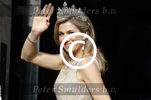 Amsterdam 23 mei 2017 
Koningin Maxima en Koning Willem Alexander komen aan bij het paleis op de dam voor diner met ambassadeurs.