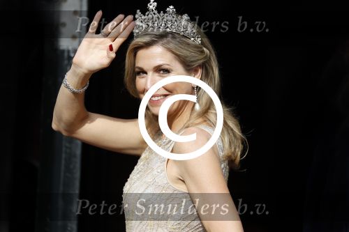 Amsterdam 23 mei 2017 
Koningin Maxima en Koning Willem Alexander komen aan bij het paleis op de dam voor diner met ambassadeurs.